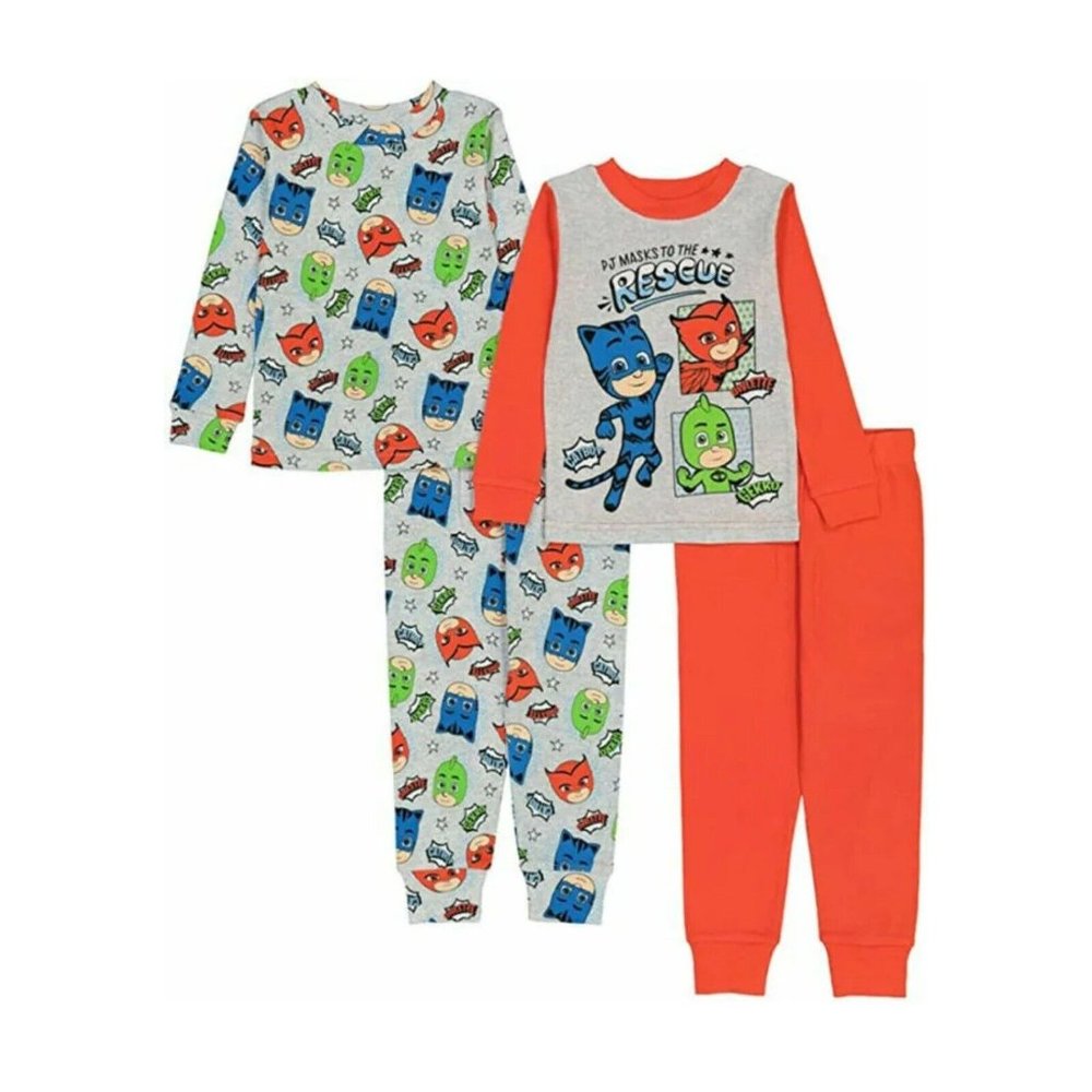 PJ Masks Toddler Boys 4pc Pajama PJs Pant Set Size 2T 2 Cotton Sets! New!